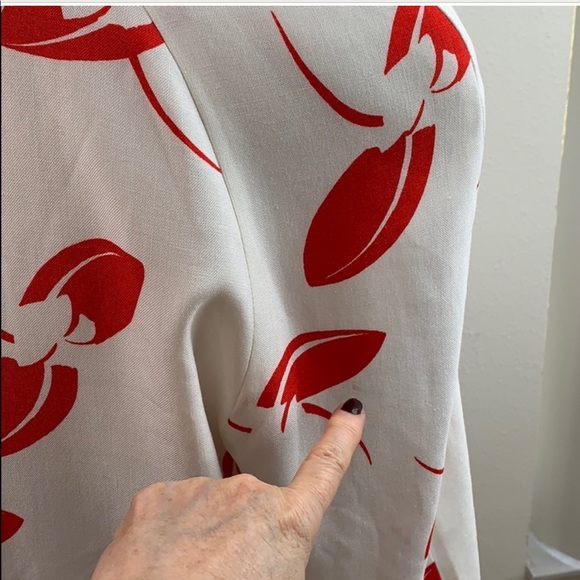 90’s cropped summer linen blazer + shoulder pads - Picture 2 of 5